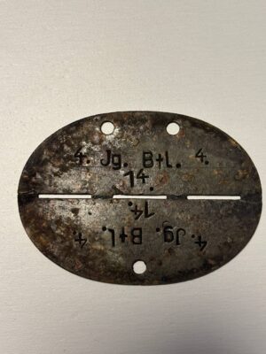 Jäger-Bataillon 4 id tag from Kovel